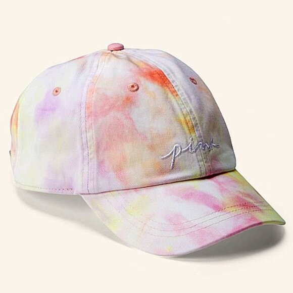 Victoria's Secret PINK Accessories - Victoria's Secret PINK White/Multi Tie Dye Baseball Hat One Size New With Tags